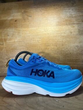 Hoka One One Bondi 8 REFLECTIVE Womens Size 8 (B) Running Shoes Sneakers Blue